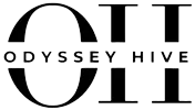 Odyssey Hive Logo Monogram in Black with a Transparent Background